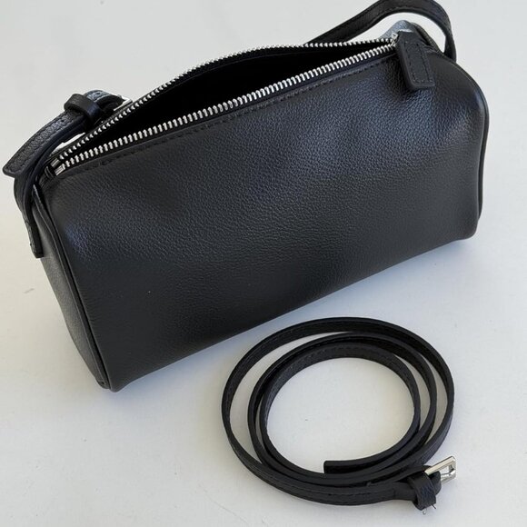 🆕Women Black Premium Full Grained Leather Crossbody Adjustable Strap Bag - Picture 1 of 10